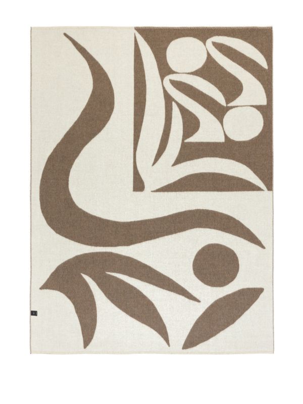 BLACKSAW Neutral Elder Reversible Alpaca Wool Throw | Browns Blankets & Throws