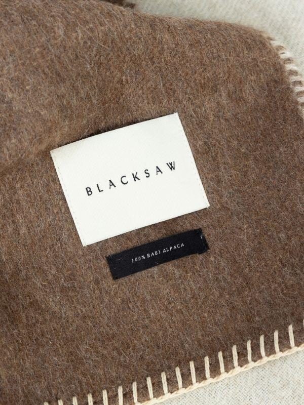 BLACKSAW Neutral Elder Reversible Alpaca Wool Throw | Browns Blankets & Throws
