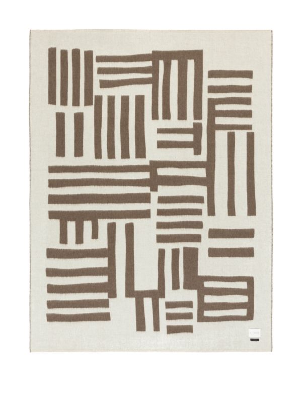 BLACKSAW Neutral Rosin Reversible Alpaca Wool Throw | Browns Blankets & Throws