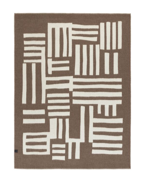 BLACKSAW Neutral Rosin Reversible Alpaca Wool Throw | Browns Blankets & Throws