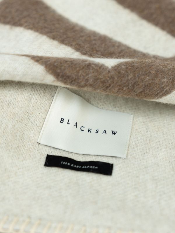 BLACKSAW Neutral Rosin Reversible Alpaca Wool Throw | Browns Blankets & Throws