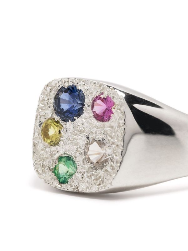 Bleue Burnham Sterling Silver Hanging Basket Sapphire Ring | Browns Rings