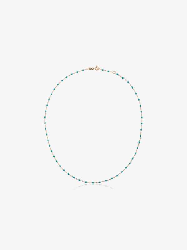 Blue Gigi Clozeau 18K yellow gold 42 CM beaded necklace| Browns Fine Necklaces