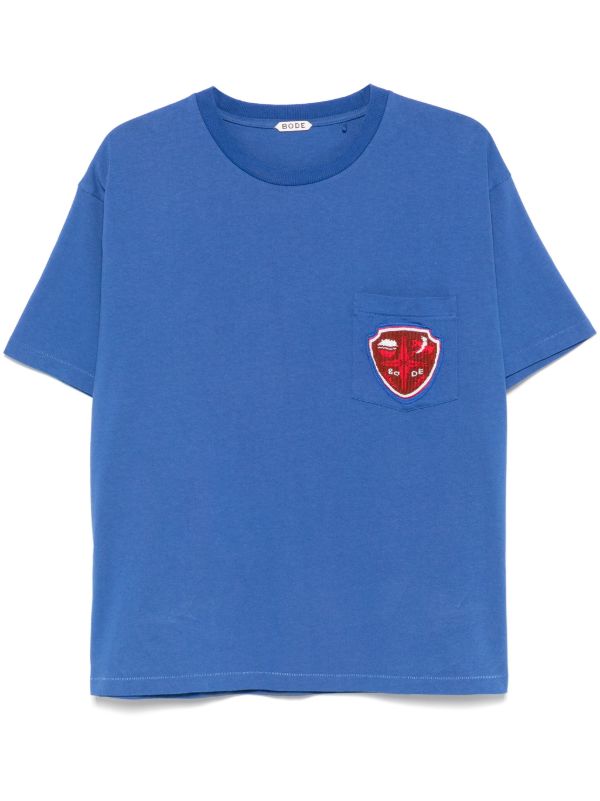 BODE Blue Crest Pocket T-Shirt | Browns T-Shirts
