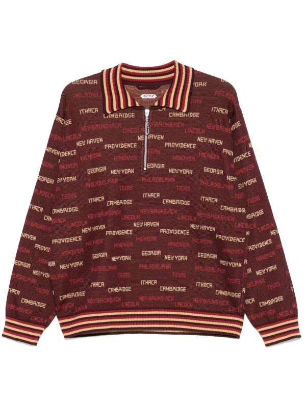 BODE Brown Gridiron Polo Shirt | Browns Polo Shirts