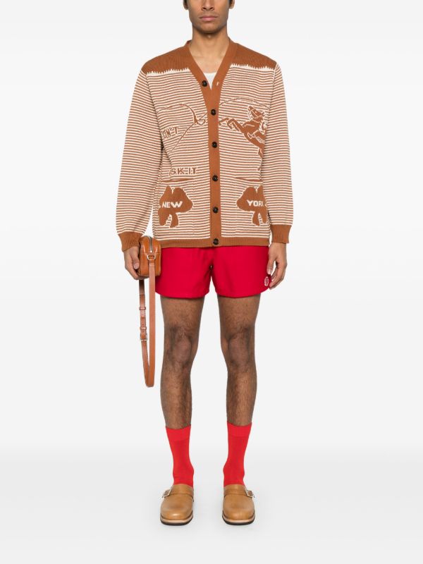 BODE Brown Intarsia-Knit Cardigan | Browns Cardigans