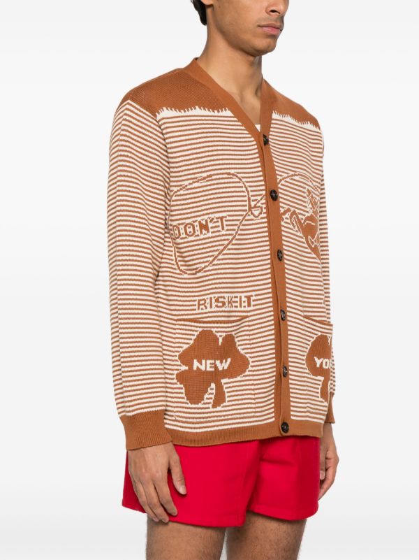 BODE Brown Intarsia-Knit Cardigan | Browns Cardigans