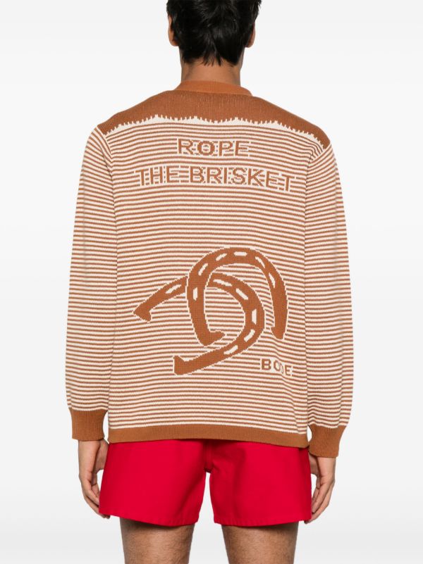 BODE Brown Intarsia-Knit Cardigan | Browns Cardigans