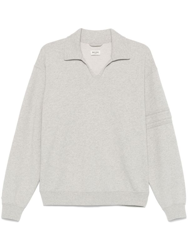 BODE Grey Cotton Polo Sweatshirt | Browns Sweatshirts