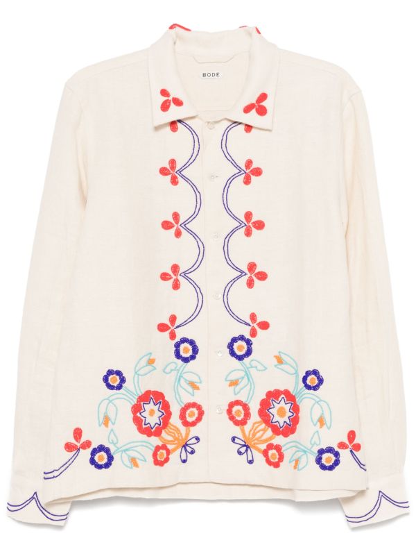 BODE Neutrals Garden Party Shirt | Browns Shirts