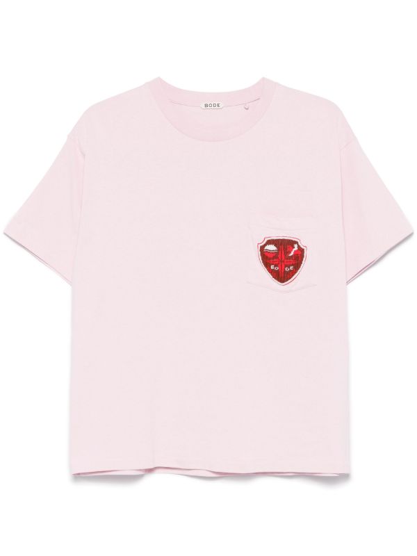 BODE Pink Crest Pocket T-Shirt | Browns T-Shirts