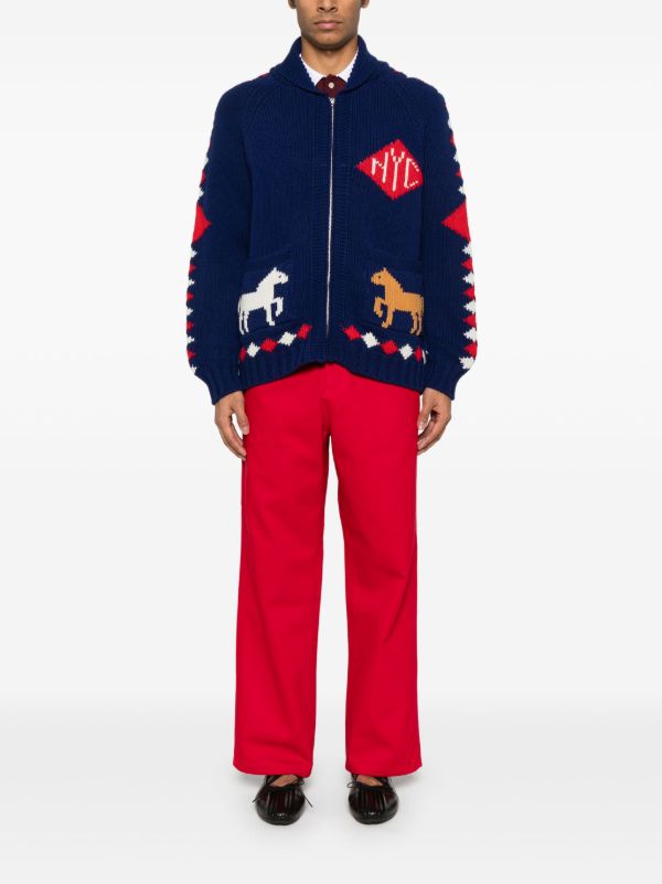 BODE Red Spring Trousers | Browns Regular-Fit & Straight Leg Pants