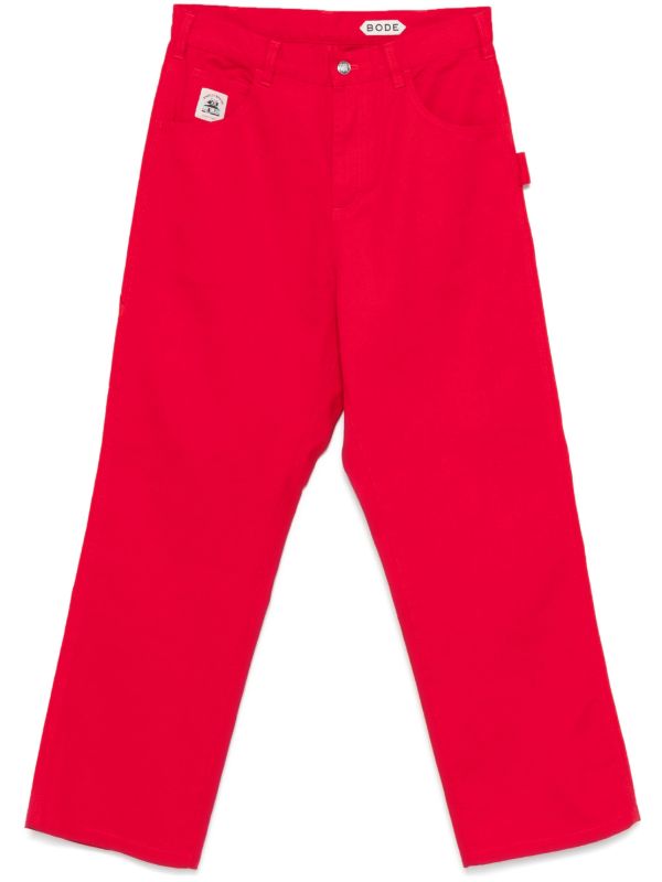 BODE Red Spring Trousers | Browns Regular-Fit & Straight Leg Pants