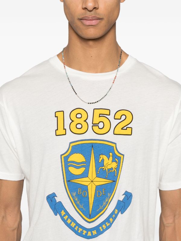 BODE White Cotton Crest-Print T-Shirt | Browns T-Shirts