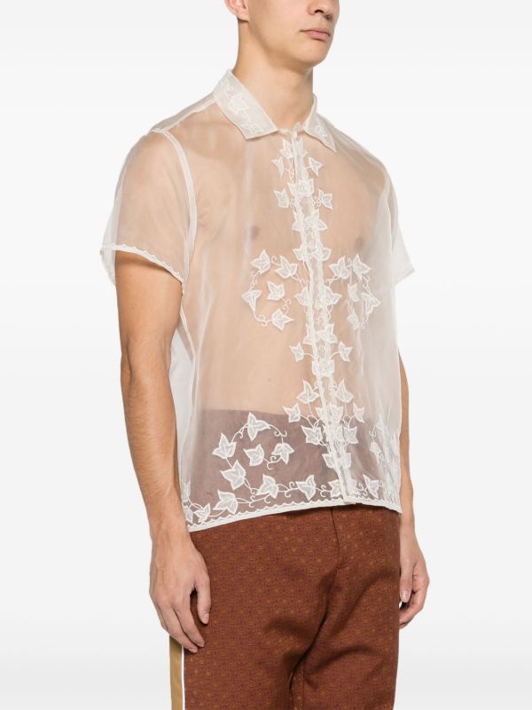BODE White Ivy Embroidered Silk Shirt | Browns Shirts