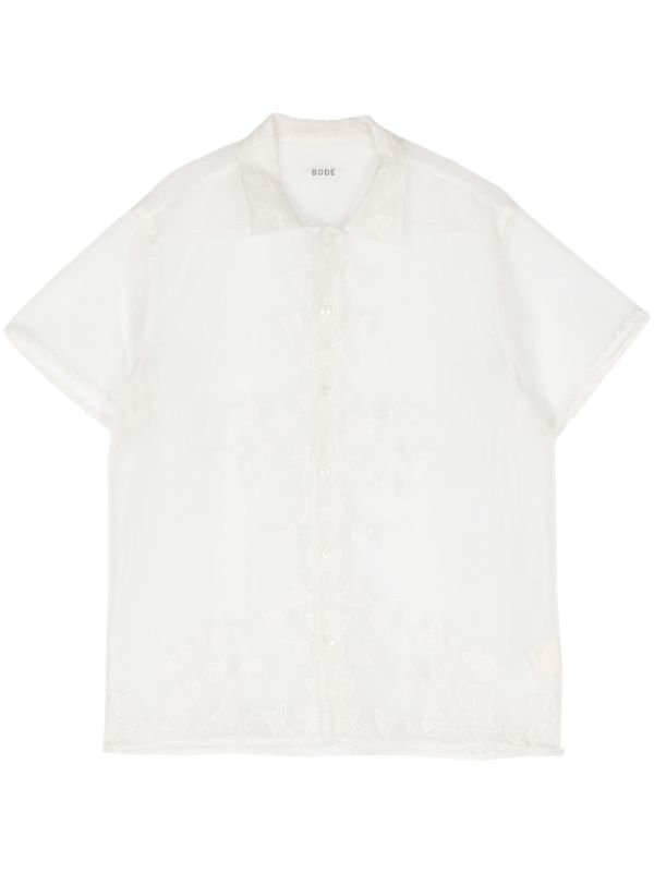 BODE White Ivy Embroidered Silk Shirt | Browns Shirts