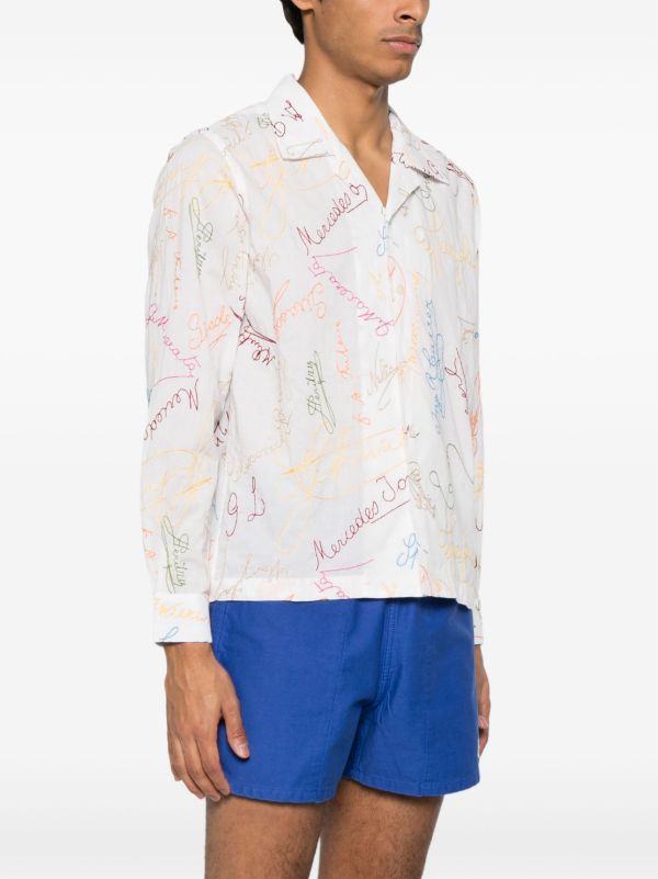 BODE White Signature Scrawl Shirt | Browns Shirts