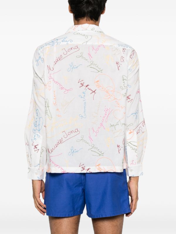 BODE White Signature Scrawl Shirt | Browns Shirts