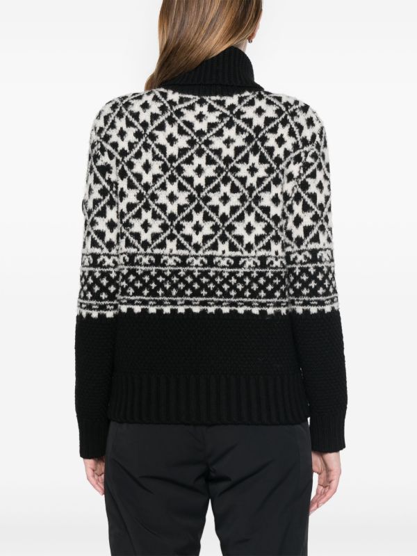 BOGNER Intarsia-Knit Roll-Neck Sweater | Browns Knitted Sweaters