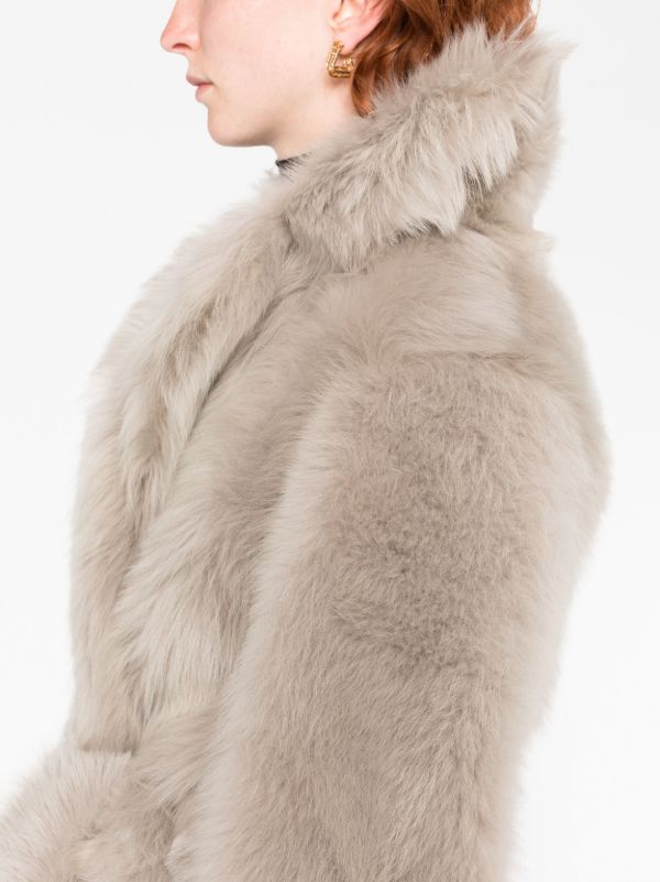 Bottega Veneta Beige Belted Waist Coat | Browns Single Breasted Coats