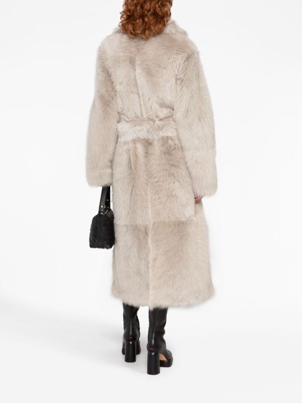 Bottega Veneta Beige Belted Waist Coat | Browns Single Breasted Coats