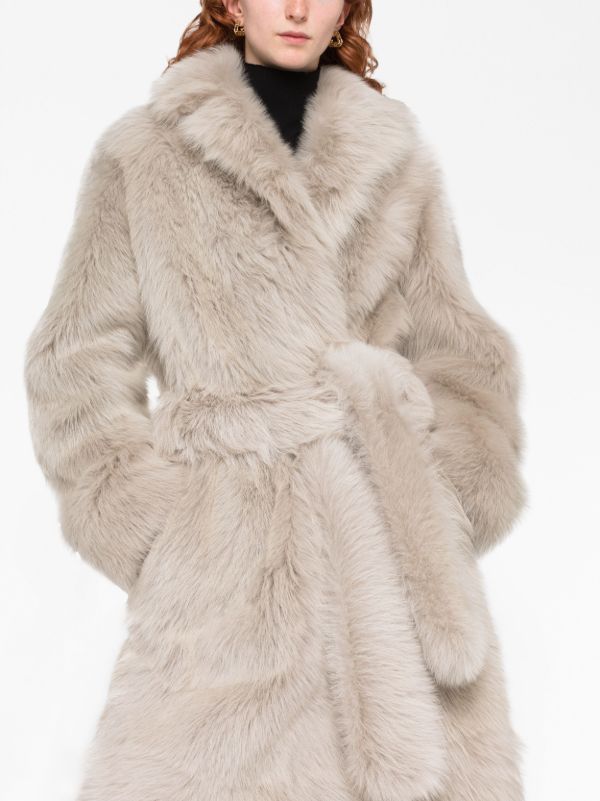 Bottega Veneta Beige Belted Waist Coat | Browns Single Breasted Coats