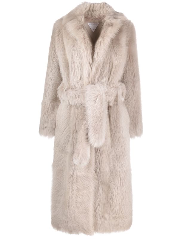 Bottega Veneta Beige Belted Waist Coat | Browns Single Breasted Coats