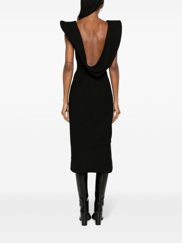 Bottega Veneta Black Asymmetric Midi Dress | Browns Day Dresses