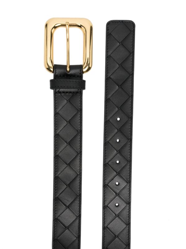 Bottega Veneta Black Intrecciato Leather Belt | Browns Belts