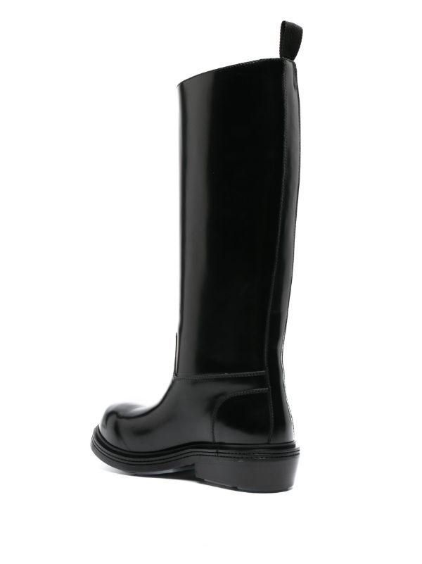 Bottega Veneta Black Knee High Leather Boots | Browns Boots