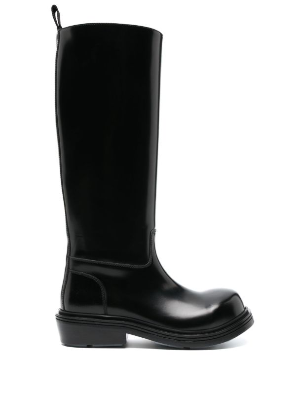 Bottega Veneta Black Knee High Leather Boots | Browns Boots