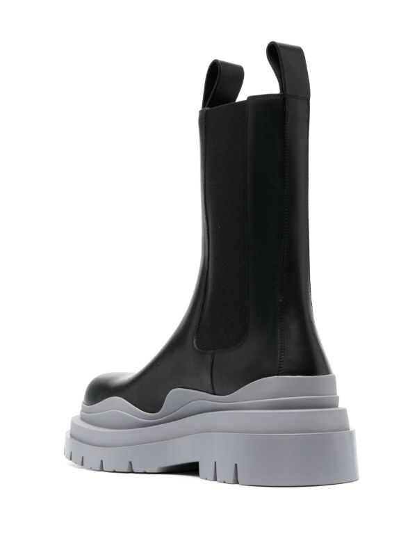 Bottega Veneta Black Tire Leather Chelsea Boots | Browns Boots