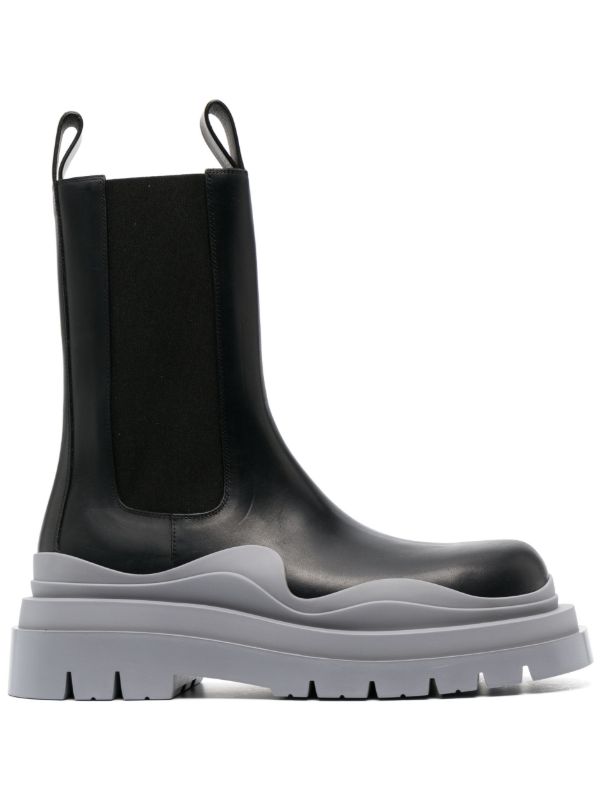 Bottega Veneta black Tire leather Chelsea boots | Browns Boots