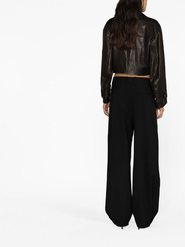 Bottega Veneta Black Wool Wide-leg Trousers | Browns Wide-Leg Pants