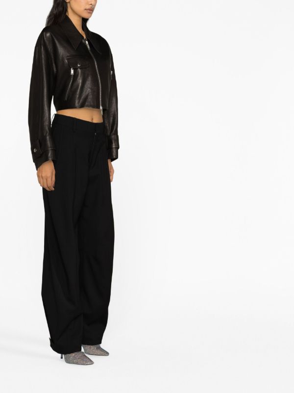 Bottega Veneta Black Wool Wide-leg Trousers | Browns Wide-Leg Pants