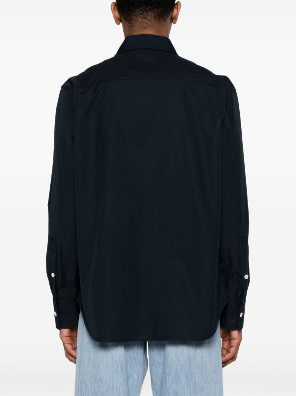 Bottega Veneta Blue Compact Button-Up Cotton Shirt | Browns Shirts