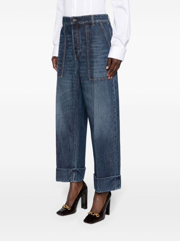 Bottega Veneta Blue High-Rise Straight-Leg Jeans | Browns Straight-Leg Jeans