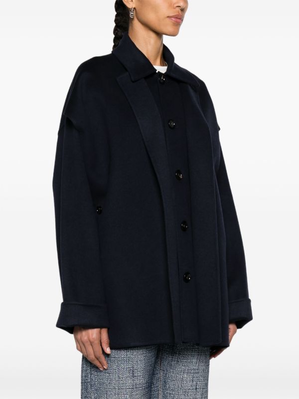 Bottega Veneta Blue Layered Single-Breasted Jacket | Browns Oversized Jackets