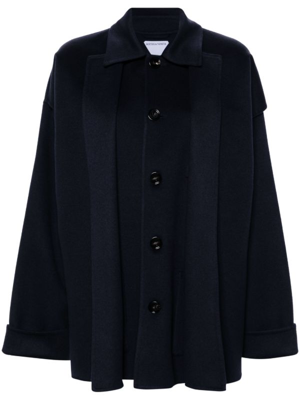 Bottega Veneta Blue Layered Single-Breasted Jacket | Browns Oversized Jackets