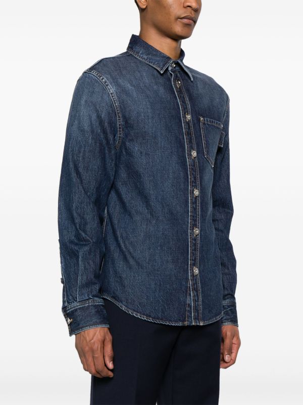 Bottega Veneta Blue Long-Sleeve Denim Shirt | Browns Shirts