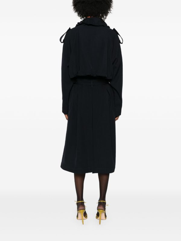 Bottega Veneta Blue Wool Belted Trench Coat | Browns Trench Coats & Raincoats