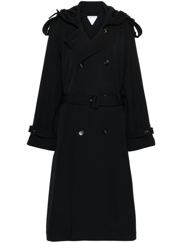 Bottega Veneta Blue Wool Belted Trench Coat | Browns Trench Coats & Raincoats