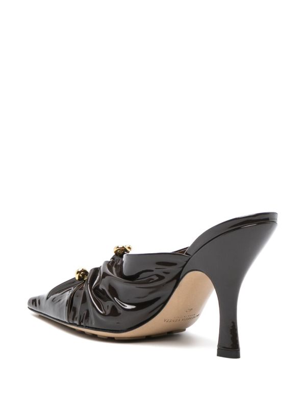 Bottega Veneta Brown Bunnie 90 Leather Mules | Browns Mules