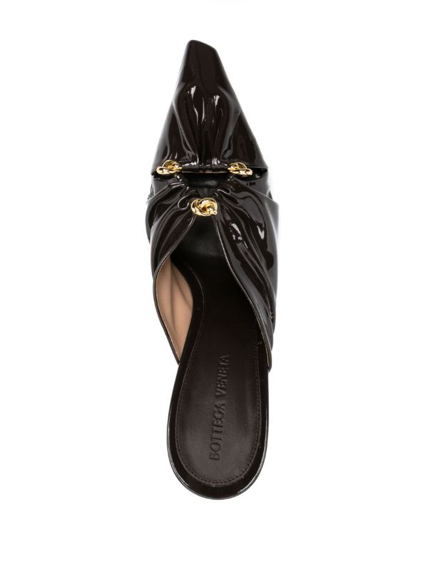 Bottega Veneta Brown Bunnie 90 Leather Mules | Browns Mules