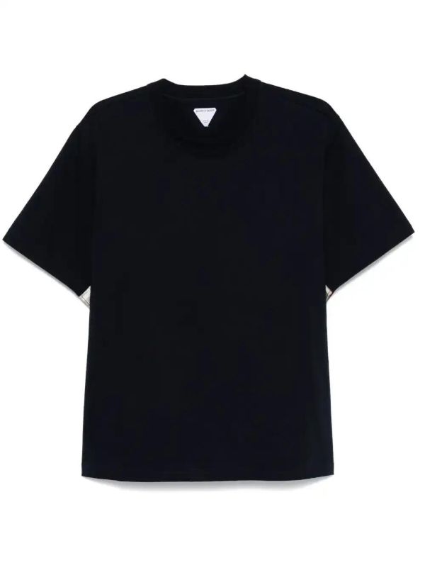 Bottega Veneta check insert cotton T-shirt | Browns T-Shirts