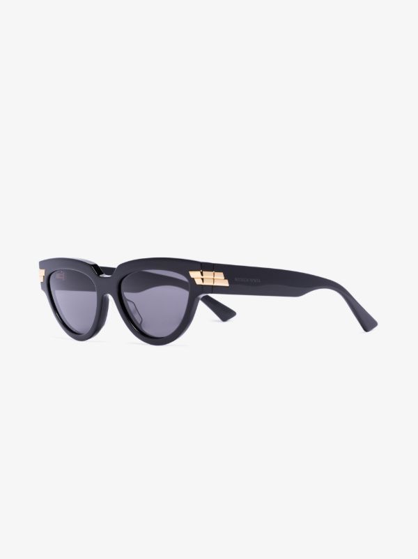 Bottega Veneta Eyewear Black Oversized Cat Eye Sunglasses | Browns Sunglasses