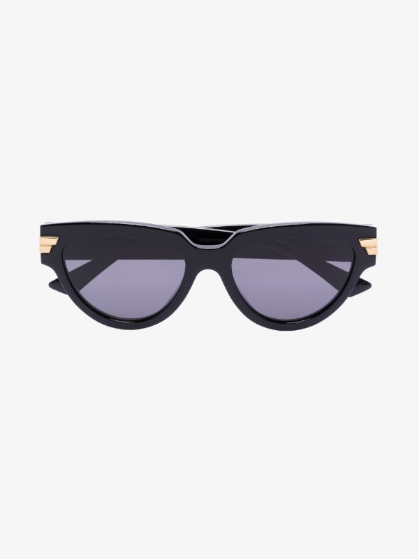 Bottega Veneta Eyewear Black oversized cat eye sunglasses | Browns Sunglasses