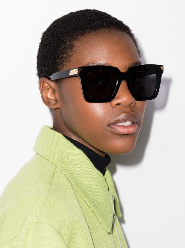 Bottega Veneta Eyewear Black Oversized Square Sunglasses | Browns Sunglasses