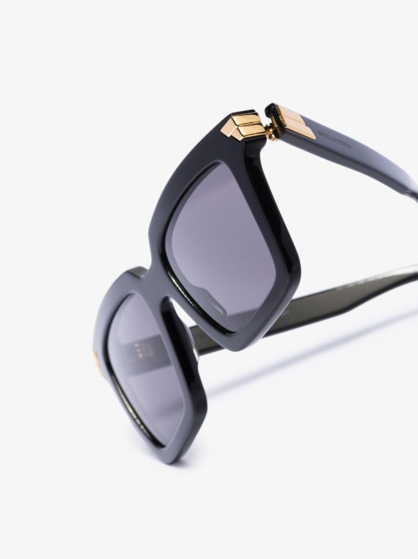 Bottega Veneta Eyewear Black Oversized Square Sunglasses | Browns Sunglasses