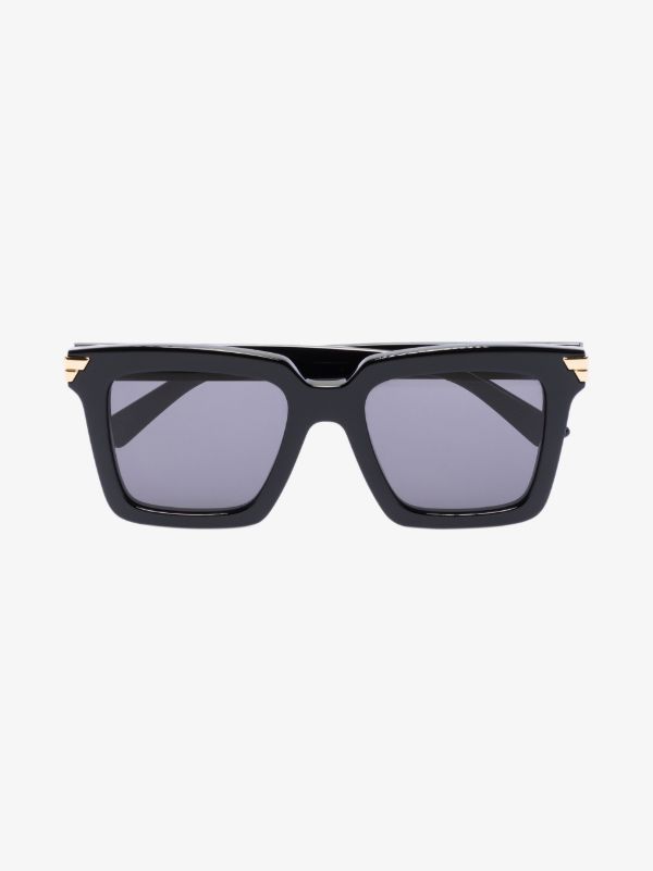 Bottega Veneta Eyewear black oversized square sunglasses | Browns Sunglasses